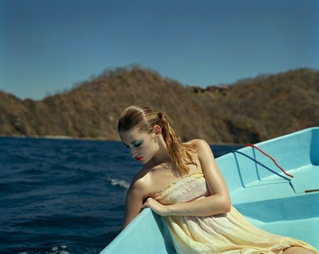 Lady at Sea - women, thomas prior, boats, oceans, blue