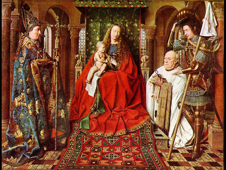 Jan Van Eyck. 'The Madonna of Canon Van Der Paele.' - painting, art, madonna