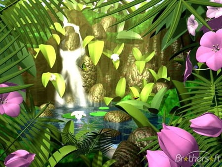 butterflies kingdom 3d 208623 1233625672. jpg - flowers, butterflies, kingdom, nature