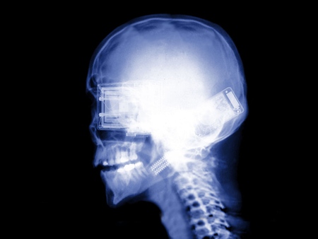 an inside look at an android - cyborg, android, x-ray, skull