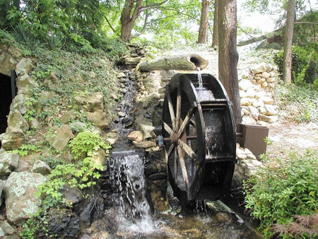 the old waterwheel - old wheel, trickling water