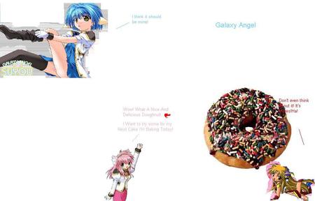 Galaxy Angel Doughnut party! - sprinkles, galaxy angel, watermelon, mint, anime, doughnut fun, party, pop