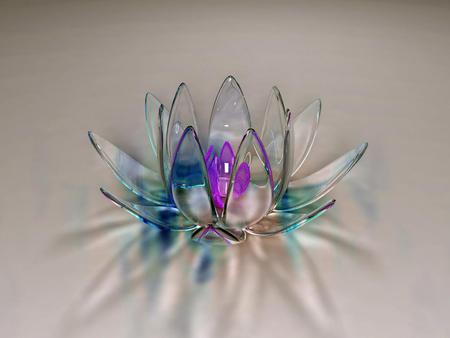 3d glass lotus