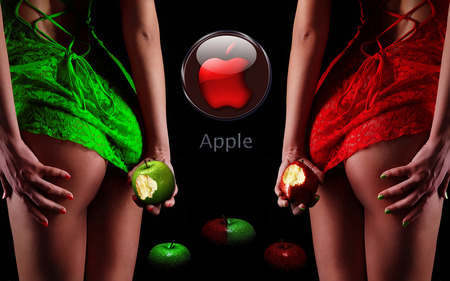 apple MAC - woman, red, green, mac, apple