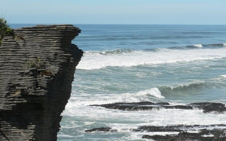 cliff zz - widescreen, water, druffix, cliff, ocean