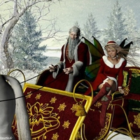 Sleigh ride with elf / Schlittenfahrt mit Elfe