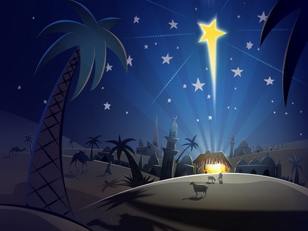 Evening Star - egyptian, xmas, graphics, nght, religion, winter, silent, christmas, jerusalem, christ, jesus, holidays, star, cold, religiously