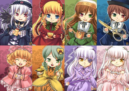 Rozen Chibis - rozen maiden, anime, anime girl, collage, girl, girls, group, chibi, cute