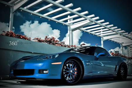 Z06 With Blue Rims - Bowtie, z06, blue, gm