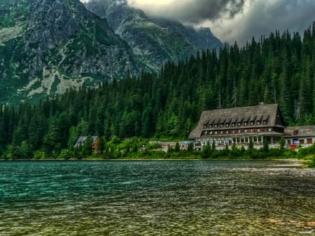 Popradske pleso - green, lake