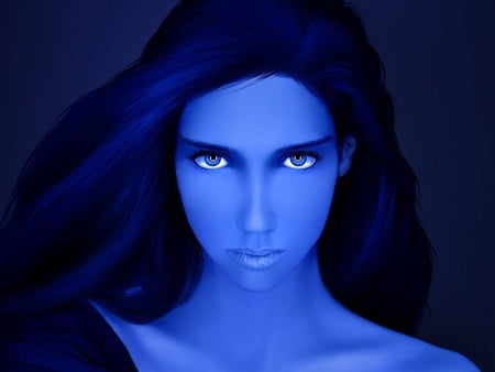 Michaela - pretty, different, nice, women, abstract, digital art, hair, cg, customized, cute, spetacular, reflections, majesty, blue, amazing, eyes, gourgeous, dark, purple, stare, fabulous, art, beautiful, photography, photoshop, girl, 3d and cg, cool, mind teasers, incredible, fantasy, awesome, woman, digital