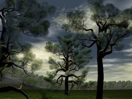 3 d tree - lanscape, trees