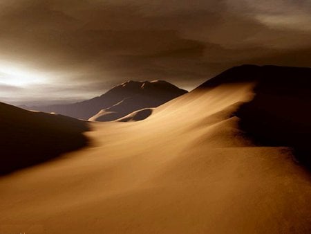 Light and darkness - darkness, desert, light