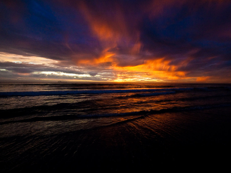 Nature's paintbrush - south africa, glow, sunset, beach, sea, blouberg