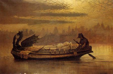 Athinson Grimshaw. 'Death of Elaine'. - painter, british art, romanticism, legends