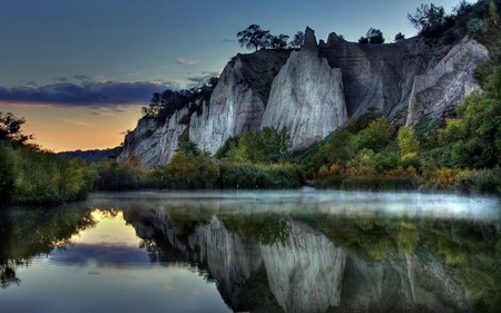 digital manipulated nature photo - nature, mountains, river