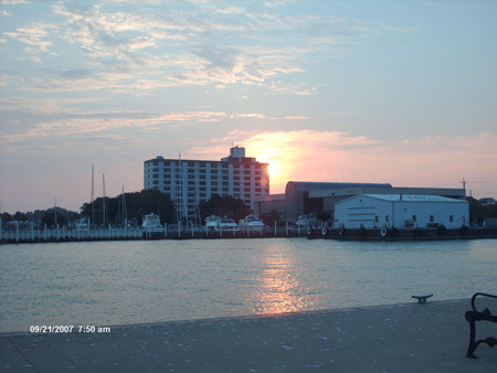 Early Morning Sandusky Pier - sky, sunrise