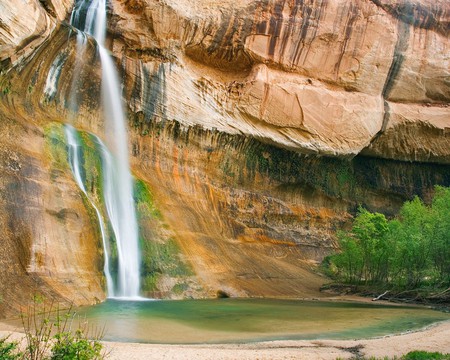 Natures Tear - foilage, water, beautiful, falls, rock, limestone, bush, nature, waterfall