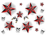 RED STARS AN SKULLS