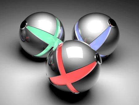 digital_art - three balls, digital-art, cool