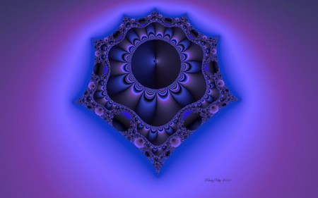 Ornate Fractal - blue, gems, cg, glow, purple, fractals, 3d, ornate, fractal, ornate fractal