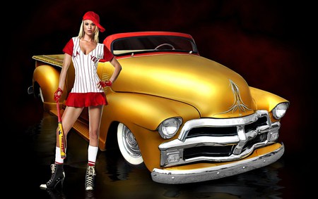 Hot Baseball Model - truck, beauty, baseball, model