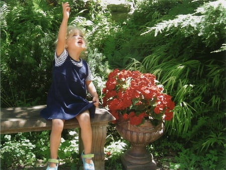 Little girl - garden, girl