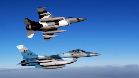 F-16 Falcons  - fighter, jet, multirole, f-16, 1920 x 1080, falcon, Entropy, aircraft, 1080p, 1080i, wallpaper