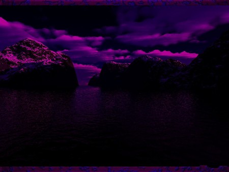 PURPLE SKY - mountains, purple, sky, clouds