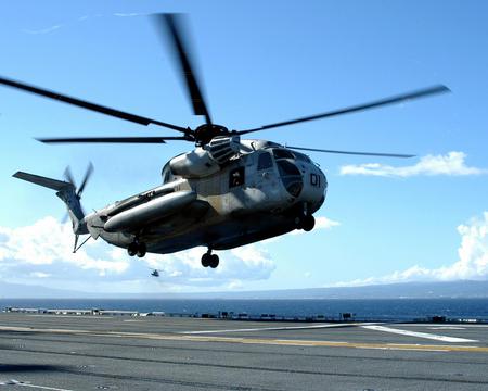 sea stallion - landing, aboard ship, ch-53d