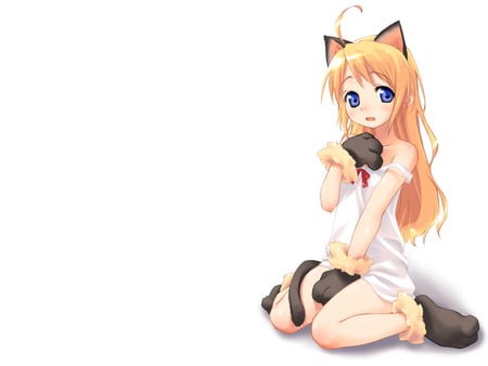 anime girl cat - anime, girl