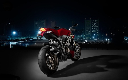 Ducati - bikes, city, town, dark