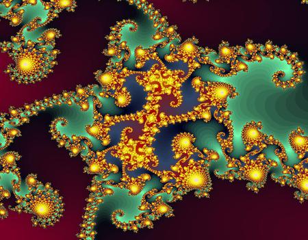 FRACTAL BRIGHT AND VIVID COLORS - fractal, green, colors, gold