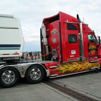 Kenworth T2000 With Its fuel Tanks On Fire