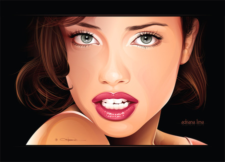 Sexy Vector - red lips, vector, eyes, piercing, mouth, lips, sexy, female, woman