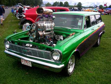 1965 Chevy Nova Wagon With Two Blowers.......WOW!