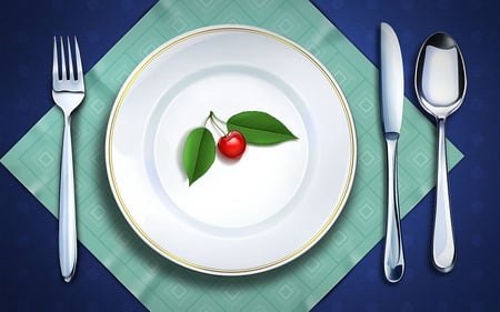 Food - abstract, hot, cherry, food, 3d