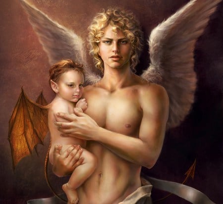 messenger - boy, fantasy, chaild, world, bad, little, angel, good