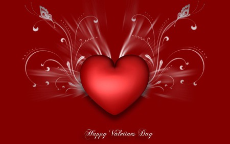 Be My Valentine - love, decorated, happy valentines day, red heart, fantasy, white, butterfly, hearts, red, valentines day, vines