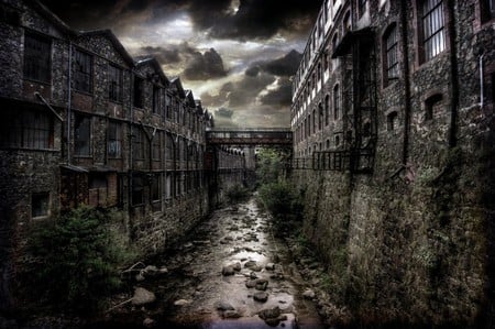 Tannery by fibreciment - clouds, lake, nature