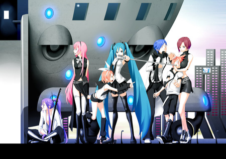 Vocaloid - hatsune miku, girls, kagamine rin, meiko, kaito, vocaloid, megurine luka, boys, anime, kamui gakupo, kagamine len