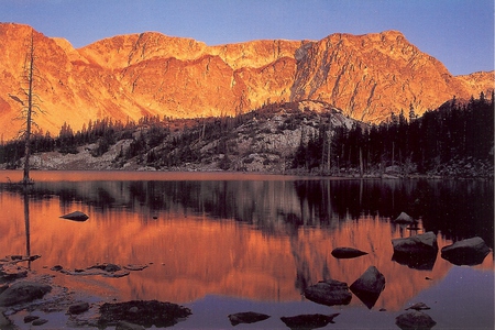 Mirror Lake - lake, water, mountain, rocks