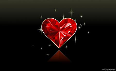 Sparkle Heart - valentine, red