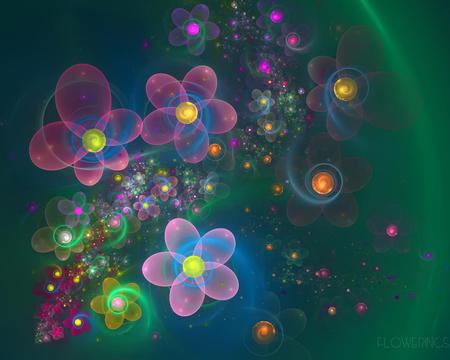 Flourishing Flowers - flowers, art, swirls, fractal