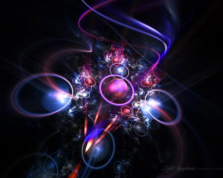 Light Symphony - purples, flowers, swirls, fractal