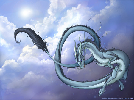 dragon sky clouds image. jpg - dragon, sky, fantasy, blue