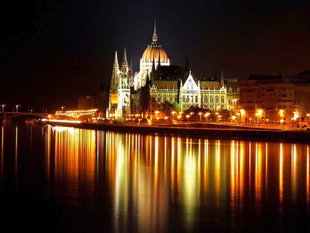 City Night - city night, beautiful, cool, reflection, building