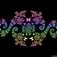 IMAGE OF A FRACTAL CLORORS PINK PURPLE AND GREEN