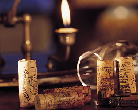 Wine is about .... - candle, wine, corks