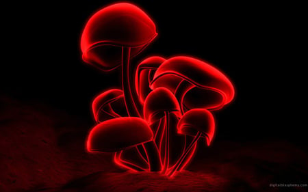 shrooms. jpg - funky, neon, red, wild